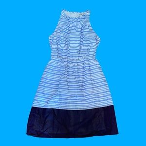 Old Navy Maxi Striped Blue and White Dress